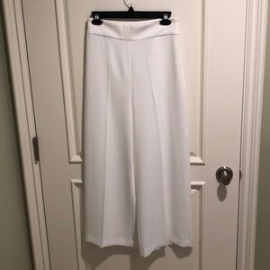 White wide leg pants